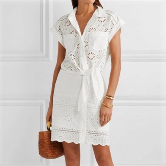 Veronica Beard Bettina Eyelet White 